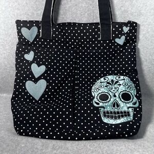 Loungefly Heart Skull Day of the‎ Dead Women's Fabric Shoulder Bag Purse Tote